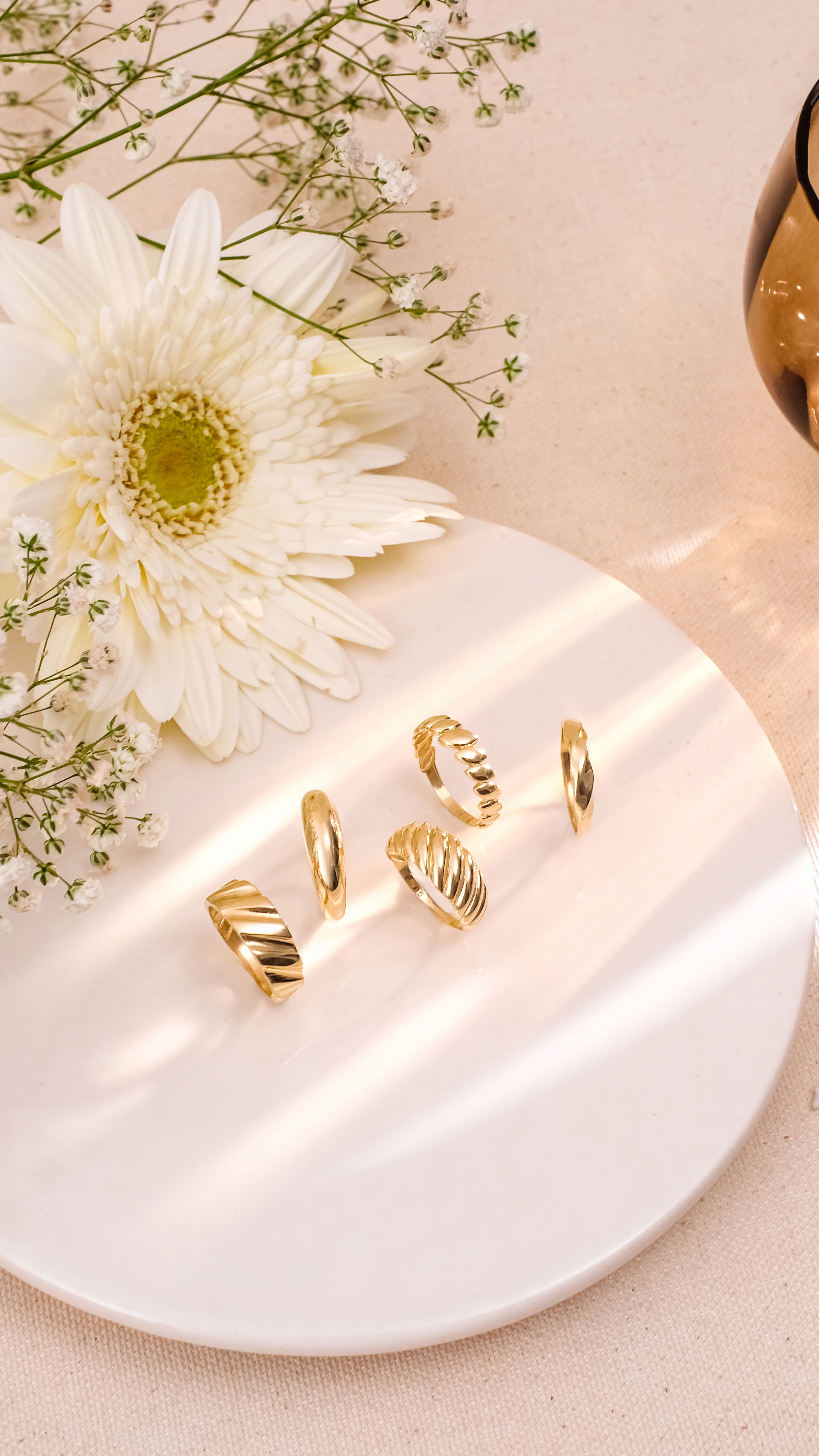 Roségold Ring Welle